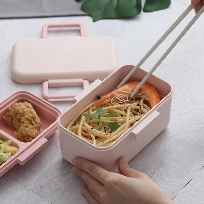 Bamboo fiber compartment lunch box