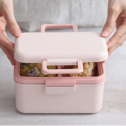 Bamboo fiber compartment lunch box