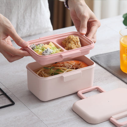 Bamboo fiber compartment lunch box