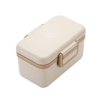 Bamboo fiber compartment lunch box